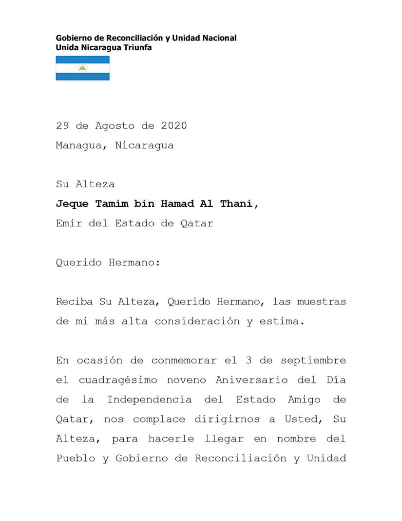nicaragua-envia-mensaje-qatar-por-su-independencia